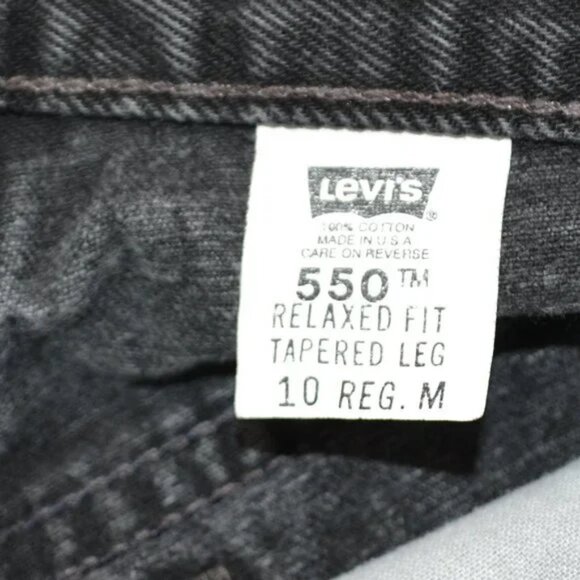 Levis 550 Vintage Y2K Black Cotton Denim Mom High Waist Tapered Leg Jeans 10 M - Picture 7 of 8